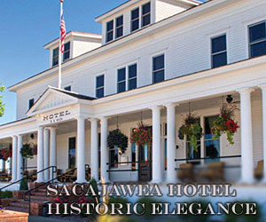 Sacajawea Hotel - a Nat'l Historic Trust property - For over 100 years, our classic hotel features 29 rooms - renovated & modernized in 2010 - with luxury amenities, beds & linens. Enjoy fine dining in our award-winning Pompey's Grill and Sacajawea Bar, featuring and extensive wine list and great selections of scotch and bourbon.