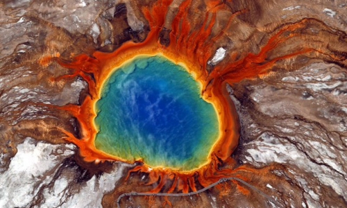 Grand Prismatic Spring Yellowstone National Park Wyoming Helicopter Tour