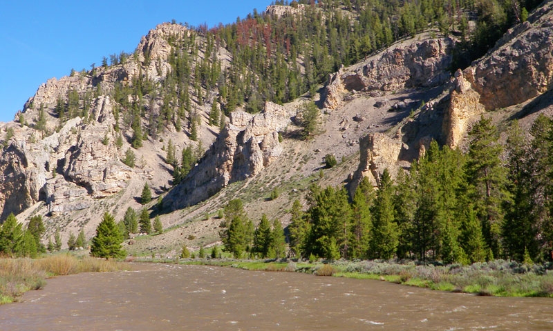 Flooding Gallatin River just outside Yellowstone National Park